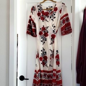 Women's floral wrap dress